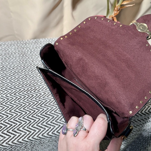 Coach Georgie Saddle Bag in Colorblock Signature Canvas & Rivets - 2021 - EUC - Picture 5 of 16